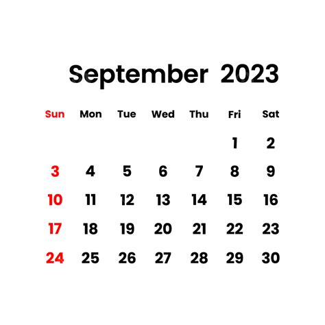 Kalender September 2023 September 2023 Kalender Png Dan Vektor
