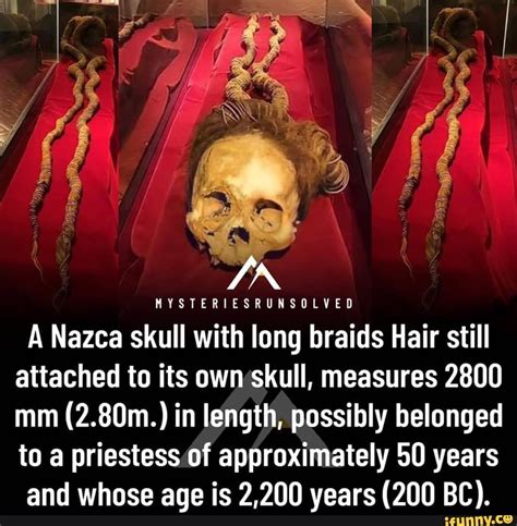 Van Mysteriesrunsolved A Nazca Skull With Long Braids Hair Still