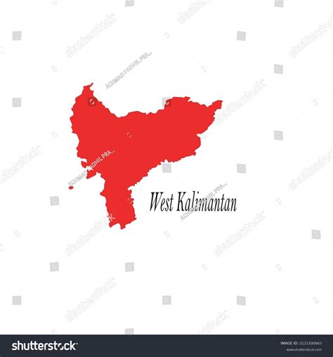 Map West Kalimantan On White Background Stock Vector Royalty Free