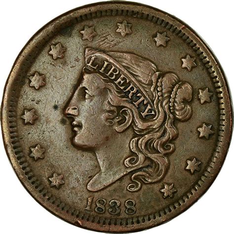 One Cent 1838 Young Head, Coin from United States - Online Coin Club