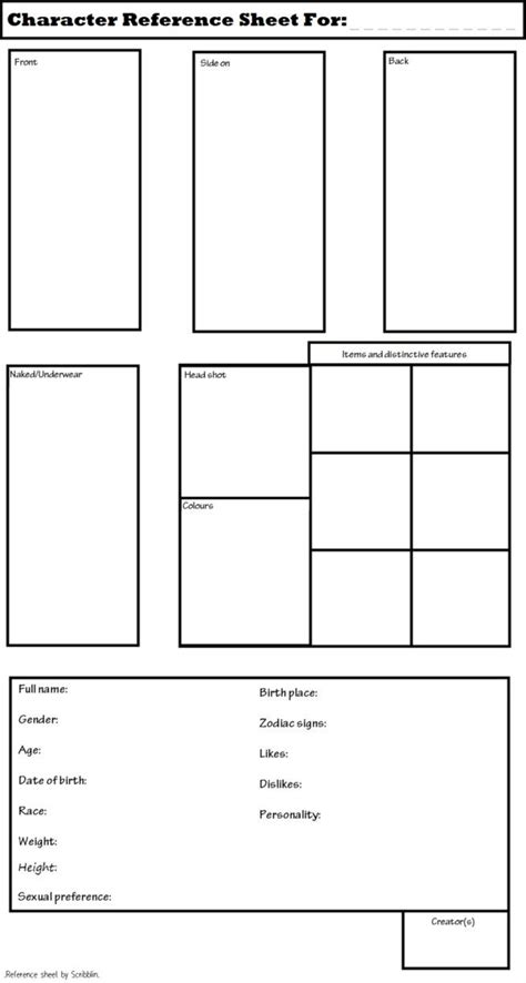 Blank Reference Sheet By Scribblin On Deviantart