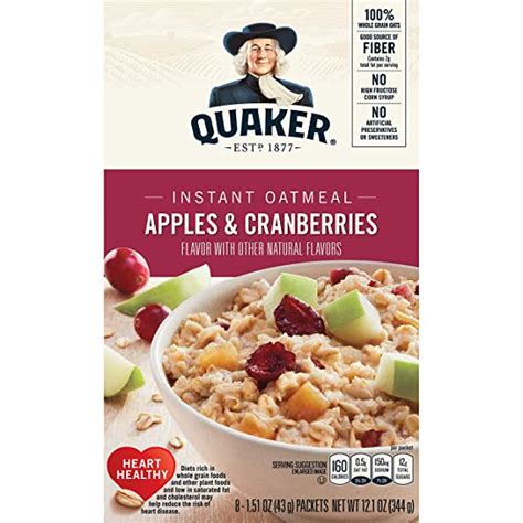Quaker Instant Oatmeal Apple Cranberry 121 Oz Grocery