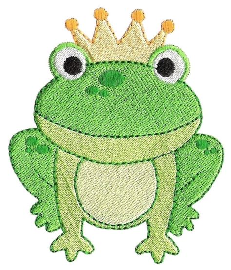 Frog Machine Embroidery Design Frog Prince By Embroidalot On Etsy