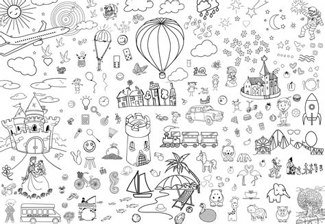 Printable Giant Coloring Poster Happy World Giant Coloring Posters