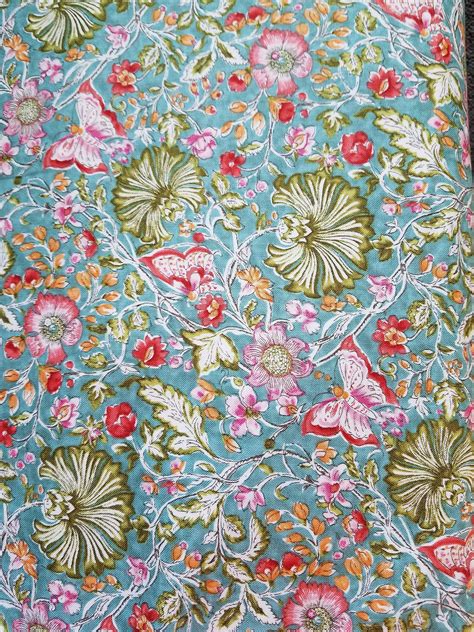 Floral Cotton Fabric Butterfly Cotton Fabric By The Half Yard