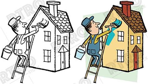 House Painter Clipart Black And White Painting