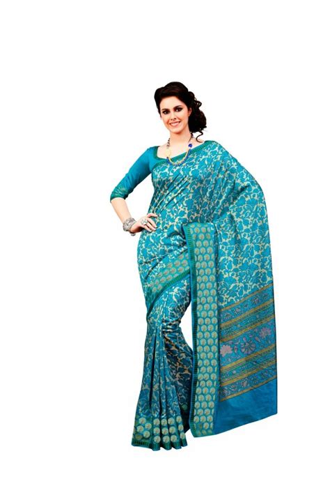 Most peacocks have beautiful iridescent feathers that change color as the light reflects from the feathers. FashionicPremium Peacock Green Color Rowsilk Saree 55235466-Online Shopping-