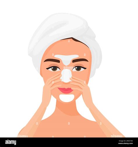 Cosmetic Beauty Mask Skin Face Care Home Spa Treatment Vector Cartoon