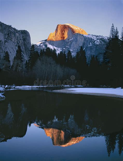 Yosemite National Park Half Dome Sunset Winter Light Stock Image