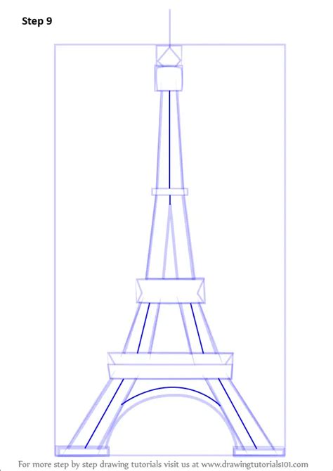 Learn How To Draw An Eiffel Tower Wonders Of The World Step By Step