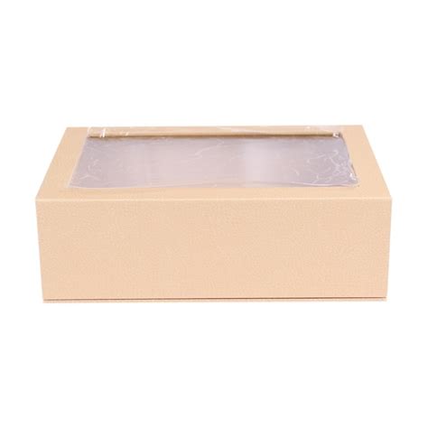 Standard size (8 x 8.75 x any length) and xl size available (10 x 10 x any length). book shape box with PVC window box