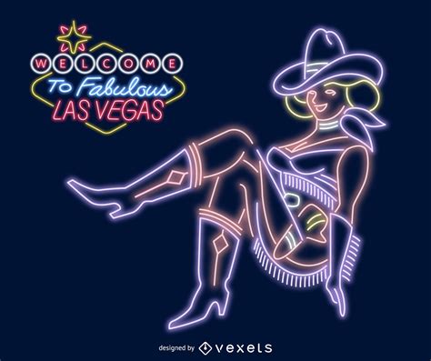 Las Vegas Cowgirl Zeichen Vektor Download