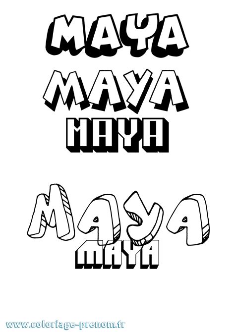 Coloriage Du Prénom Maya à Imprimer Ou Télécharger Facilement