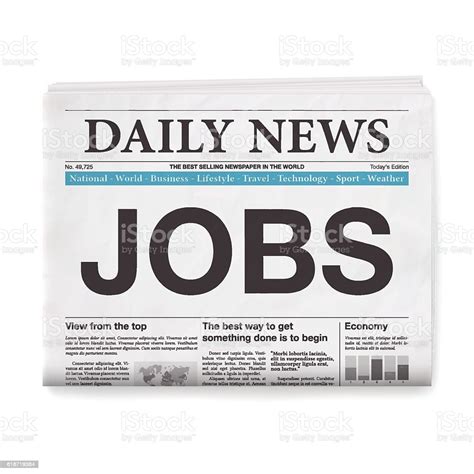 Jobs Headline Newspaper Isolated On White Background Stock Illustration ...