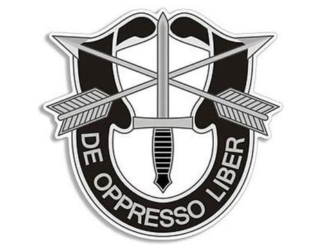 4x4 Inch Usasoc Special Forces Crest Sticker Sfod De Opresso Liber