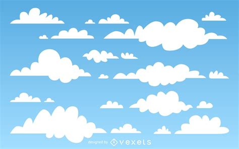 illustrated clouds background vector