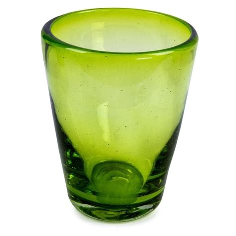 Shop Blown Glass Delicious Green Juice Glasses Set Of 6 Mexico On Sale Overstock 11966519
