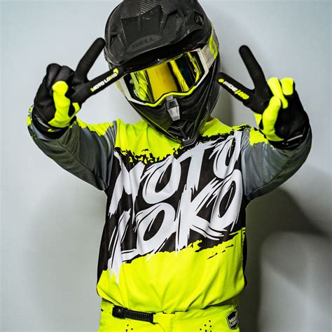 Customised Motocross Jersey - Bright Yellow Brushed (Adult) - MotoLoko