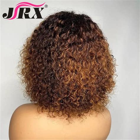 Jerry Curly Human Hair Wigs With Bangs Full Machine Made Wigs Etsy