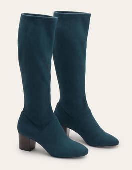 Round Toe Stretch Boots Seaweed Boden Uk