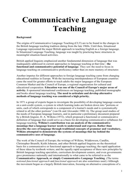 Communicative Language Teaching Writing Activities