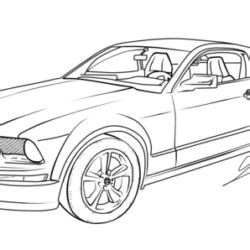 Dibujo de Ford Mustang GT Dibujos para Colorear Fácil