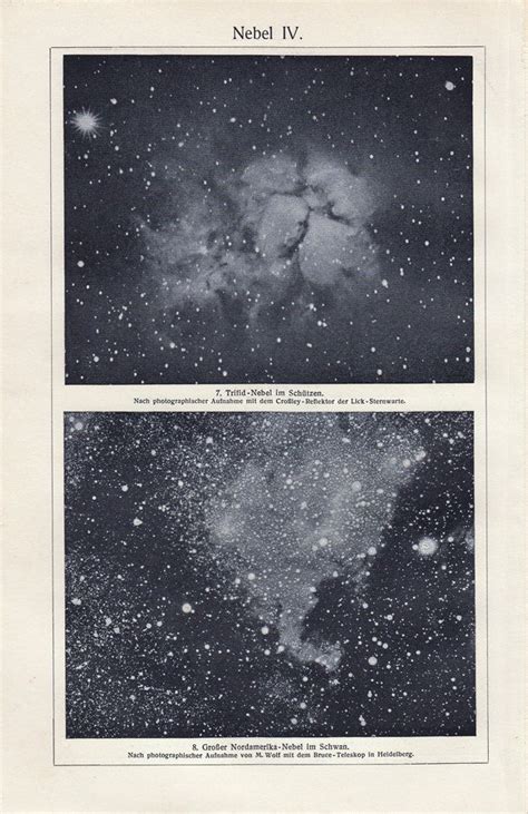 1900 Antique Victorian Astronomy Print Nebulas Galaxy Stars