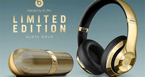 Beats By Dre Limited Edition Gloss Gold Headphones And Pill 2 Ad 1