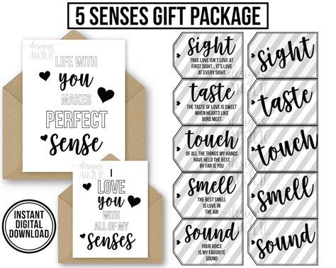 5 Senses Gift Tags Cards Ideas Gift For Boyfriend Etsy Sweden