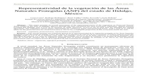 Representatividad De La Vegetación De Las Áreas Publicados2016ago1700107pdf · A