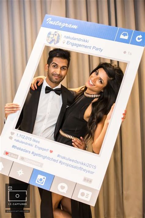 Wedding photo booths add a fun, whimsical touch to your big day. Chic Indian DIY Engagement in Melbourne | Instagram frame ...