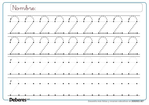 Ficha Del Numero Dos 2 Con Guias Y Puntitos