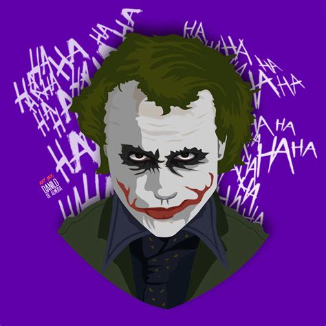 Joker Heath Ledger The Dark Knight Vector Illustration
