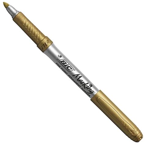 Marcador Permanente Bic Dourado Metálico Caixa 10 Unidades Leroy