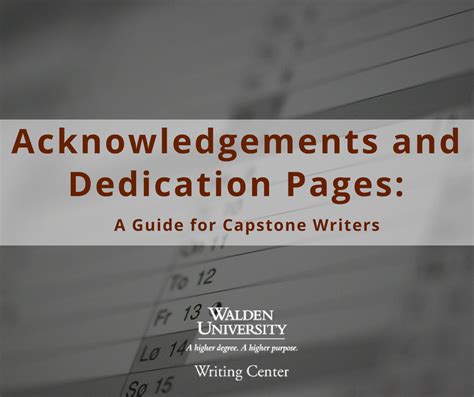 ~ if you are seeking to publish your paper and used a figure (or table) from another source, you must get permission to reprint that. Acknowledgements and Dedication Pages: A Guide for Capstone Writers