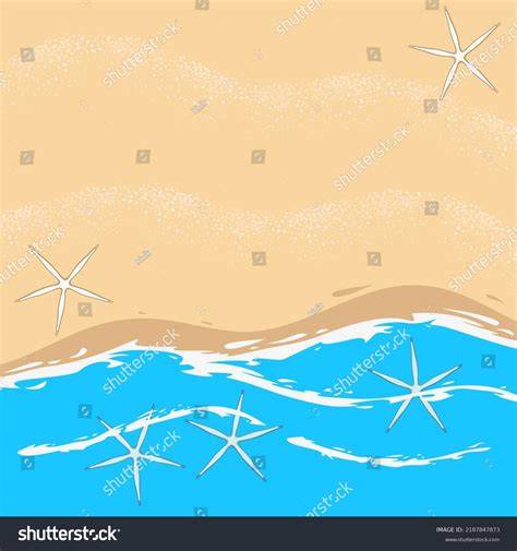 Illustration Sea Waves Beach Starfish Marine Stock Vector Royalty Free