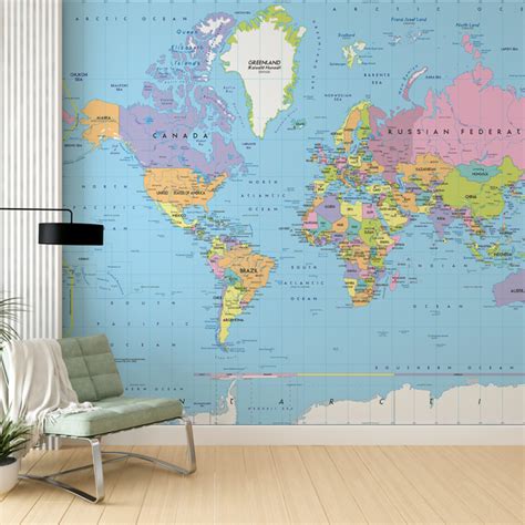 Postal Mapa De Acuarelas Del Mapa Mundial Zazzlees Mapa Mural Del