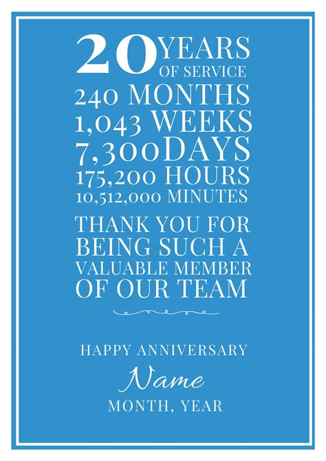 20 Year Work Anniversary Message 20 Year Work Anniversary Quotes For