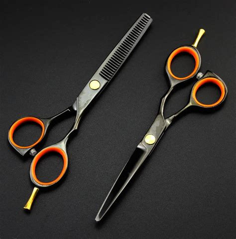 Custom Made Professional 440c Alloy Black Cut Hair Scissors Cutting