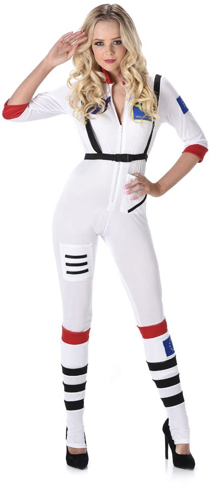 Astronaut Ladies Fancy Dress Space Girl Uniform Womens Adults Costume Outfit New