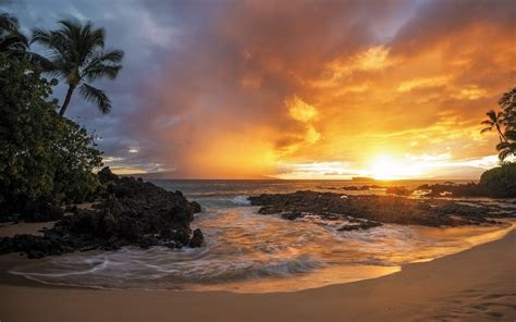 Hawaii Beach Sunset Wallpaper