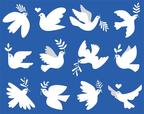 Peace Doves Vector Set 8312928 Vector Art At Vecteezy