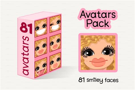 Vector Avatars Pack 81 Emoji Icons ~ Creative Market