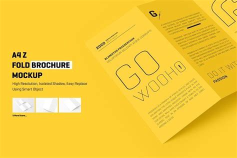 Square Gatefold Yellow Trifold Brochure Example Venngage Brochure