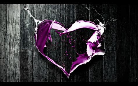 Purple Heart Abstract Art Hd Wallpaper Love Wallpapers Romantic