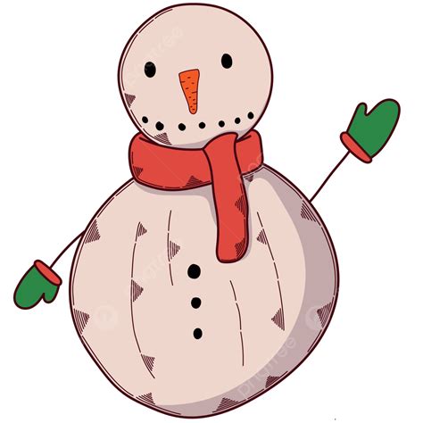 Cute Snowman Vector Hd Png Images Cute Cartoon Snowman With Gloves