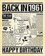 1961 Fun Facts, 1961 Newspaper, Birthday, What Happened 1961, Facts ...