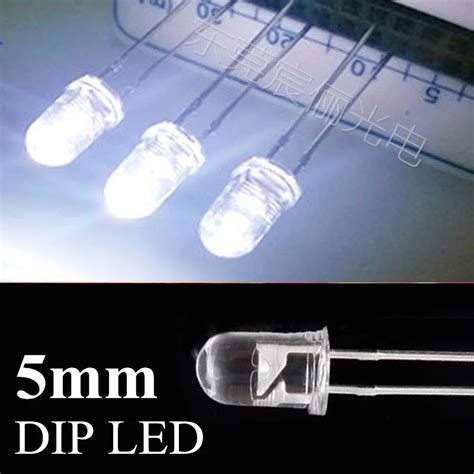 High Bright White 5mm Round Dip Led 6500 8000k Water Clear Led Diode 3