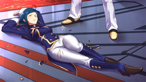 Elisabeth Blanctorche Yagami Iori Snk The King Of Fighters Highres 1girl Blue Hair
