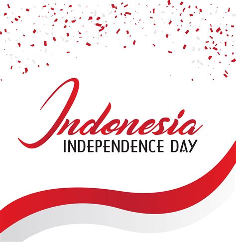 Indonesia Independence Day Card With Red And White Confetti 1234296